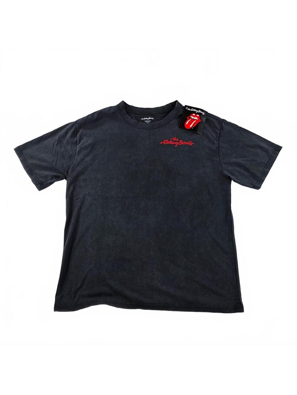 The Rolling Stones Men's Medium Black Vintage Graphic T-Shirt Band Logo Soft NWT